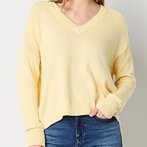 NWT Light Yellow V-Neck Sweater for Women